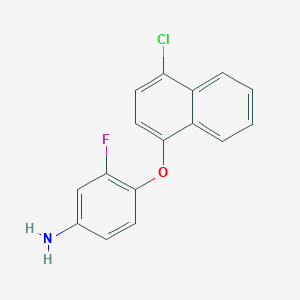 molecular formula C16H11ClFNO B3171204 4-[(4-Chloro-1-naphthyl)oxy]-3-fluorophenylamine CAS No. 946664-18-2