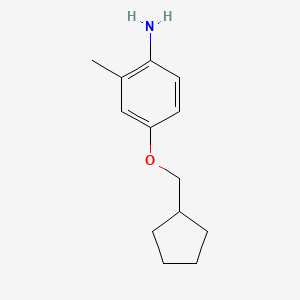molecular formula C13H19NO B3171211 4-(Cyclopentylmethoxy)-2-methylaniline CAS No. 946664-22-8