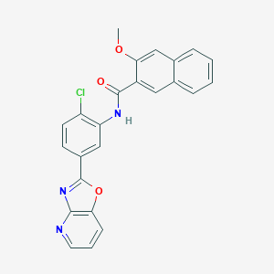 molecular formula C24H16ClN3O3 B317122 N-[2-chloro-5-([1,3]oxazolo[4,5-b]pyridin-2-yl)phenyl]-3-methoxynaphthalene-2-carboxamide 