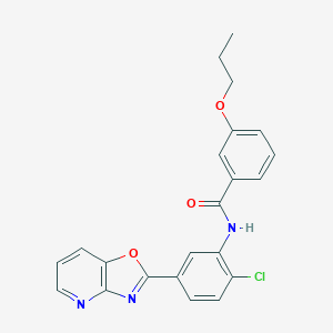 molecular formula C22H18ClN3O3 B317125 N-[2-chloro-5-([1,3]oxazolo[4,5-b]pyridin-2-yl)phenyl]-3-propoxybenzamide 