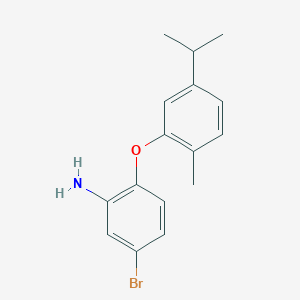 molecular formula C16H18BrNO B3171273 5-Bromo-2-(5-isopropyl-2-methylphenoxy)aniline CAS No. 946665-01-6