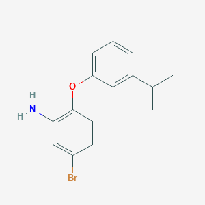 molecular formula C15H16BrNO B3171288 5-Bromo-2-(3-isopropylphenoxy)aniline CAS No. 946665-10-7