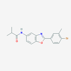 molecular formula C18H17BrN2O2 B317130 N-[2-(4-bromo-3-methylphenyl)-1,3-benzoxazol-5-yl]-2-methylpropanamide 