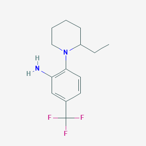 molecular formula C14H19F3N2 B3171319 2-(2-Ethyl-1-piperidinyl)-5-(trifluoromethyl)-phenylamine CAS No. 946669-38-1