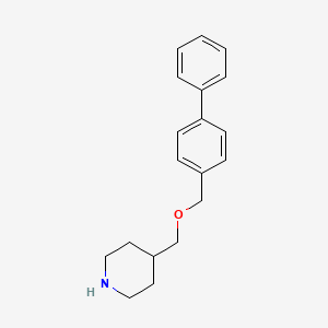 molecular formula C19H23NO B3171329 4-[([1,1'-Biphenyl]-4-ylmethoxy)methyl]piperidine CAS No. 946680-54-2