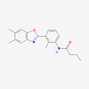 molecular formula C20H22N2O2 B317134 N-[3-(5,6-dimethyl-1,3-benzoxazol-2-yl)-2-methylphenyl]butanamide 