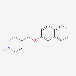molecular formula C16H19NO B3171345 4-[(2-Naphthyloxy)methyl]piperidine CAS No. 946680-75-7