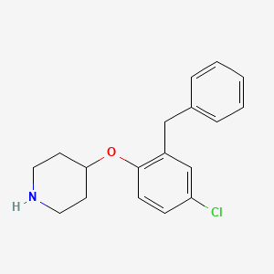 molecular formula C18H20ClNO B3171356 4-(2-Benzyl-4-chlorophenoxy)piperidine CAS No. 946681-57-8