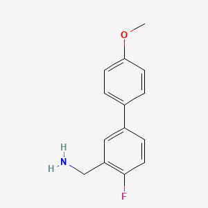 molecular formula C14H14FNO B3171381 (4-Fluoro-4'-methoxy[1,1'-biphenyl]-3-yl)-methanamine CAS No. 946682-11-7