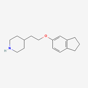 molecular formula C16H23NO B3171392 4-[2-(2,3-Dihydro-1H-inden-5-yloxy)ethyl]-piperidine CAS No. 946682-18-4