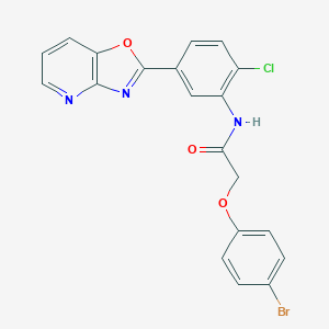 molecular formula C20H13BrClN3O3 B317140 2-(4-bromophenoxy)-N-(2-chloro-5-[1,3]oxazolo[4,5-b]pyridin-2-ylphenyl)acetamide 