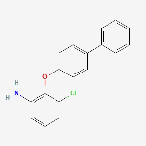 molecular formula C18H14ClNO B3171419 2-([1,1'-Biphenyl]-4-yloxy)-3-chloroaniline CAS No. 946682-38-8