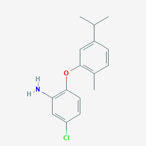 molecular formula C16H18ClNO B3171459 5-Chloro-2-(5-isopropyl-2-methylphenoxy)aniline CAS No. 946682-54-8