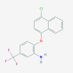 molecular formula C17H11ClF3NO B3171515 2-[(4-氯-1-萘基)氧基]-5-(三氟甲基)-苯胺 CAS No. 946682-78-6