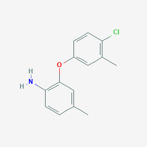 molecular formula C14H14ClNO B3171612 2-(4-Chloro-3-methylphenoxy)-4-methylphenylamine CAS No. 946683-52-9