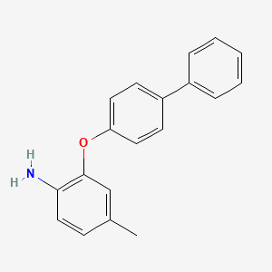 molecular formula C19H17NO B3171616 2-([1,1'-Biphenyl]-4-yloxy)-4-methylaniline CAS No. 946683-55-2