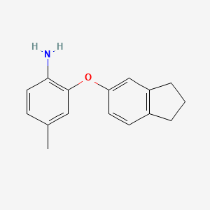 molecular formula C16H17NO B3171618 2-(2,3-Dihydro-1H-inden-5-yloxy)-4-methylphenylamine CAS No. 946683-61-0