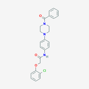 molecular formula C25H24ClN3O3 B317162 2-(2-chlorophenoxy)-N-{4-[4-(phenylcarbonyl)piperazin-1-yl]phenyl}acetamide 