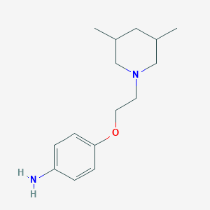 molecular formula C15H24N2O B3171668 4-[2-(3,5-Dimethyl-piperidin-1-YL)-ethoxy]-phenylamine CAS No. 946689-07-2