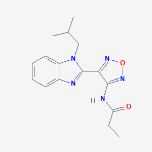 molecular formula C16H19N5O2 B317170 N-[4-(1-isobutyl-1H-benzimidazol-2-yl)-1,2,5-oxadiazol-3-yl]propanamide 