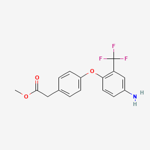 molecular formula C16H14F3NO3 B3171708 Methyl 2-{4-[4-amino-2-(trifluoromethyl)phenoxy]-phenyl}acetate CAS No. 946697-79-6