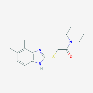 molecular formula C15H21N3OS B317171 2-[(4,5-dimethyl-1H-benzimidazol-2-yl)sulfanyl]-N,N-diethylacetamide 
