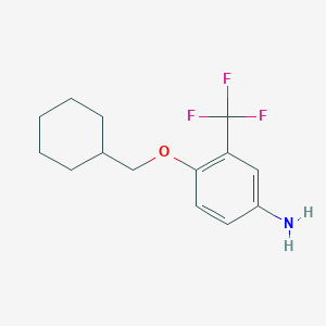 molecular formula C14H18F3NO B3171715 4-(Cyclohexylmethoxy)-3-(trifluoromethyl)aniline CAS No. 946697-85-4