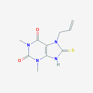 molecular formula C10H12N4O2S B317174 7-Allyl-8-mercapto-1,3-dimethyl-3,7-dihydro-purine-2,6-dione 