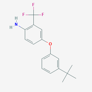 molecular formula C17H18F3NO B3171757 4-[3-(Tert-butyl)phenoxy]-2-(trifluoromethyl)-phenylamine CAS No. 946698-16-4