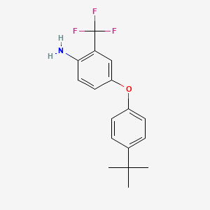 molecular formula C17H18F3NO B3171770 4-[4-(Tert-butyl)phenoxy]-2-(trifluoromethyl)-phenylamine CAS No. 946698-28-8