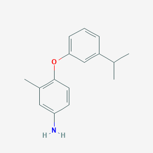molecular formula C16H19NO B3171809 4-(3-Isopropylphenoxy)-3-methylaniline CAS No. 946698-71-1