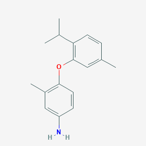 molecular formula C17H21NO B3171810 4-(2-异丙基-5-甲基苯氧基)-3-甲基苯胺 CAS No. 946698-74-4