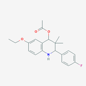 molecular formula C21H24FNO3 B317183 6-Ethoxy-2-(4-fluorophenyl)-3,3-dimethyl-1,2,3,4-tetrahydroquinolin-4-yl acetate 