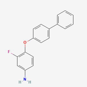 molecular formula C18H14FNO B3171844 4-([1,1'-Biphenyl]-4-yloxy)-3-fluorophenylamine CAS No. 946699-19-0