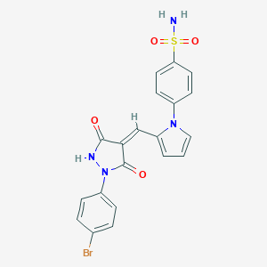 4-(2-{(Z)-[1-(4-bromophenyl)-3,5-dioxopyrazolidin-4-ylidene]methyl}-1H-pyrrol-1-yl)benzenesulfonamide
