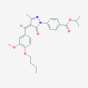 molecular formula C26H30N2O5 B317187 isopropyl 4-[4-(4-butoxy-3-methoxybenzylidene)-3-methyl-5-oxo-4,5-dihydro-1H-pyrazol-1-yl]benzoate 