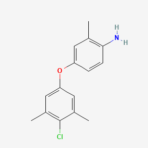 molecular formula C15H16ClNO B3171883 4-(4-Chloro-3,5-dimethylphenoxy)-2-methylaniline CAS No. 946699-69-0