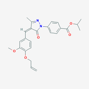 molecular formula C25H26N2O5 B317189 isopropyl 4-{4-[4-(allyloxy)-3-methoxybenzylidene]-3-methyl-5-oxo-4,5-dihydro-1H-pyrazol-1-yl}benzoate 