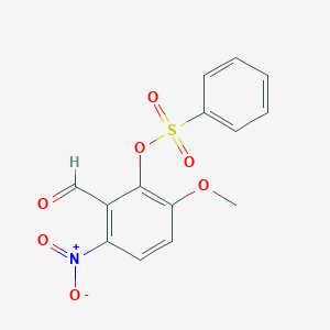 molecular formula C14H11NO7S B031719 Benzaldehyde, 3-methoxy-6-nitro-2-[(phenylsulfonyl)oxy]- CAS No. 2426-60-0