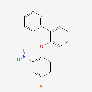molecular formula C18H14BrNO B3171906 2-([1,1'-Biphenyl]-2-yloxy)-5-bromoaniline CAS No. 946700-06-7