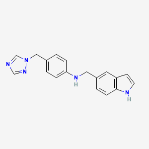 N-(1H-Indol-5-ylmethyl)-N-[4-(1H-1,2,4-triazol-1-ylmethyl)phenyl]amine