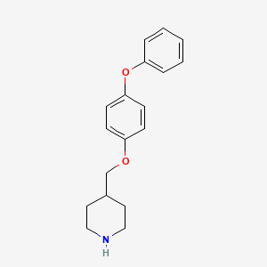 molecular formula C18H21NO2 B3171963 4-[(4-Phenoxyphenoxy)methyl]piperidine CAS No. 946713-79-7