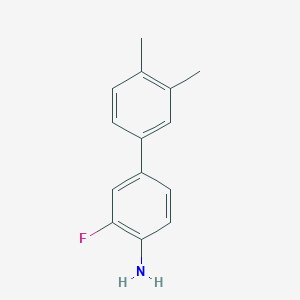 molecular formula C14H14FN B3171976 3-Fluoro-3',4'-dimethyl[1,1'-biphenyl]-4-ylamine CAS No. 946713-94-6