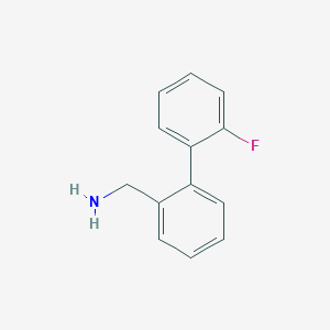 molecular formula C13H12FN B3171991 (2'-Fluoro[1,1'-biphenyl]-2-yl)methanamine CAS No. 946714-14-3