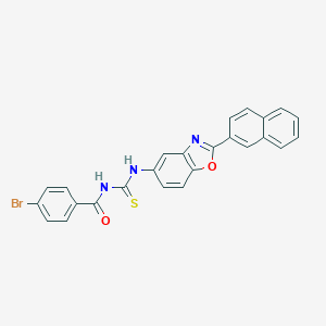 molecular formula C25H16BrN3O2S B317201 4-bromo-N-{[2-(naphthalen-2-yl)-1,3-benzoxazol-5-yl]carbamothioyl}benzamide 