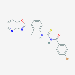 molecular formula C21H15BrN4O2S B317203 4-bromo-N-{[(2-methyl-3-[1,3]oxazolo[4,5-b]pyridin-2-ylphenyl)amino]carbonothioyl}benzamide 