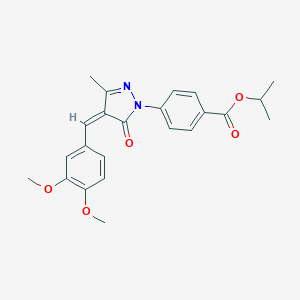 molecular formula C23H24N2O5 B317205 isopropyl 4-[4-(3,4-dimethoxybenzylidene)-3-methyl-5-oxo-4,5-dihydro-1H-pyrazol-1-yl]benzoate 