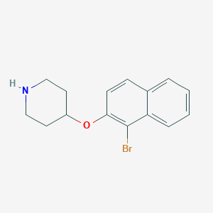 molecular formula C15H16BrNO B3172061 4-[(1-Bromo-2-naphthyl)oxy]piperidine CAS No. 946714-93-8