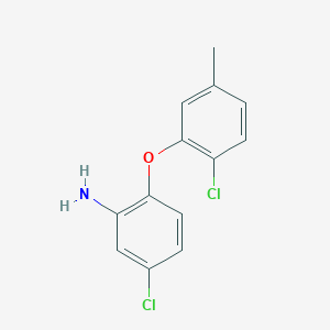 molecular formula C13H11Cl2NO B3172085 5-Chloro-2-(2-chloro-5-methylphenoxy)aniline CAS No. 946715-06-6