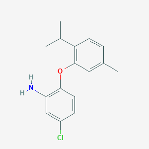 molecular formula C16H18ClNO B3172100 5-Chloro-2-(2-isopropyl-5-methylphenoxy)aniline CAS No. 946715-18-0